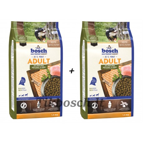bosch ADULT Poultry & Millet 1kg+1kg